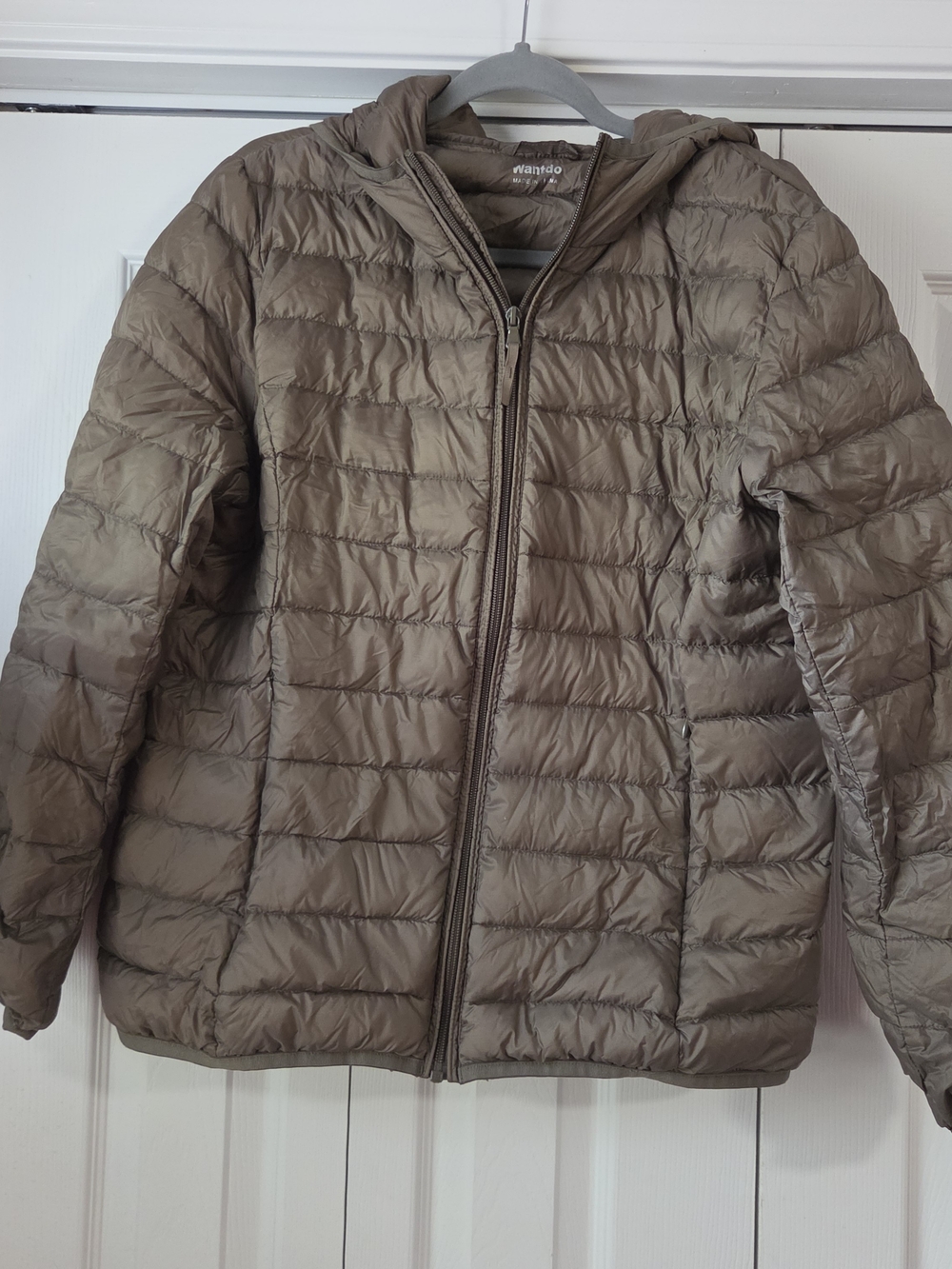 Wantdo Women Taupe Lightweight Hooded Puffer Jacket